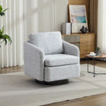 Fauteuil pivotant Chenille blanc et noir 31,5" avec cadre en bois massif