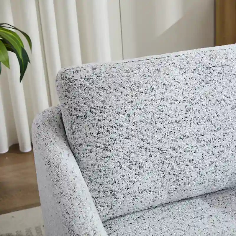 Fauteuil pivotant Chenille blanc et noir 31,5" avec cadre en bois massif
