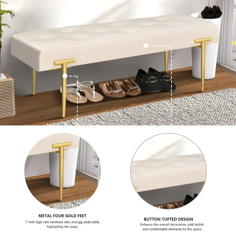 Banc ottoman moderne pour chambre à coucher, salon ou entrée