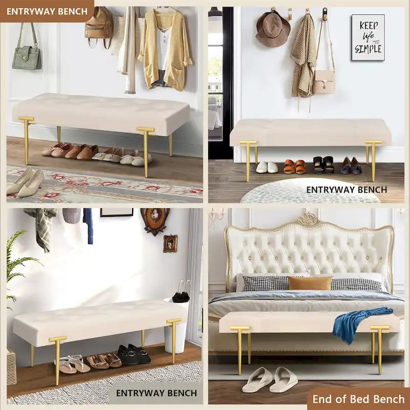 Banc ottoman moderne pour chambre à coucher, salon ou entrée