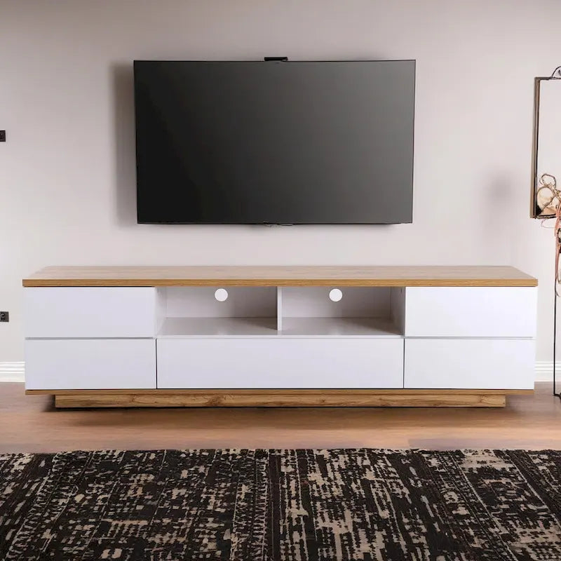 Meuble TV de style moderne de 80 pouces avec rangement dissimulé