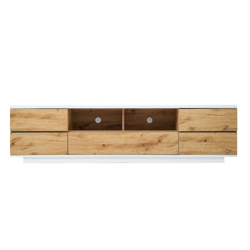 Meuble TV de style moderne de 80 pouces avec rangement dissimulé