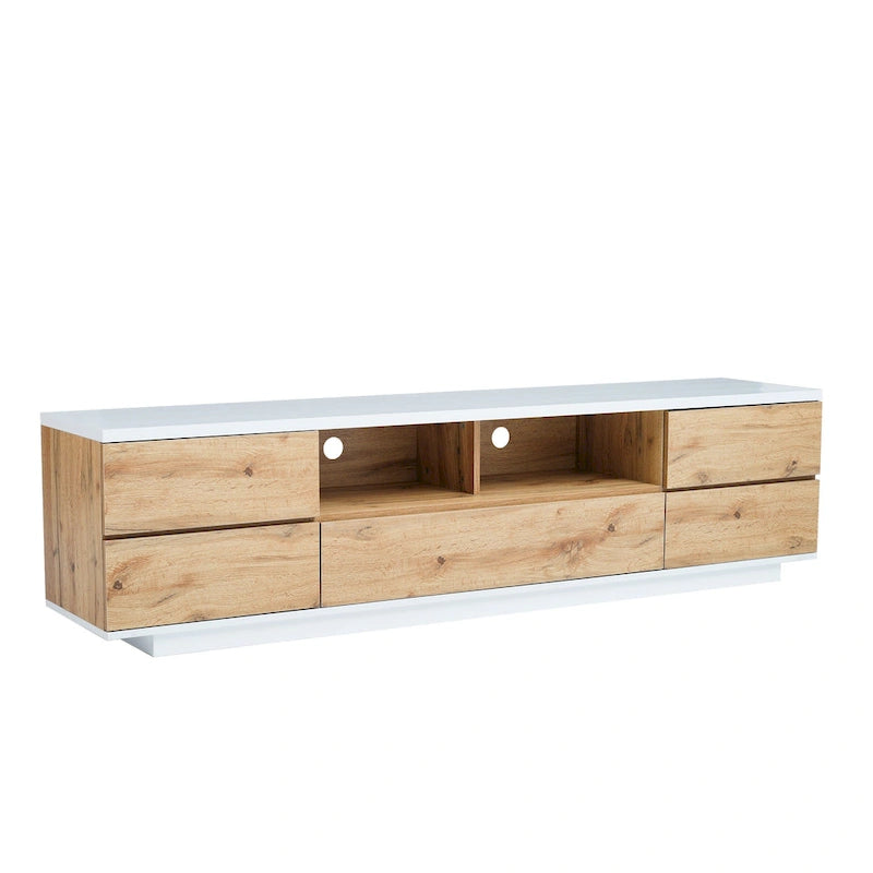 Meuble TV de style moderne de 80 pouces avec rangement dissimulé