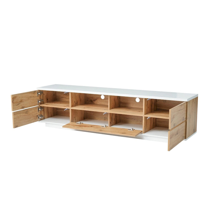 Meuble TV de style moderne de 80 pouces avec rangement dissimulé