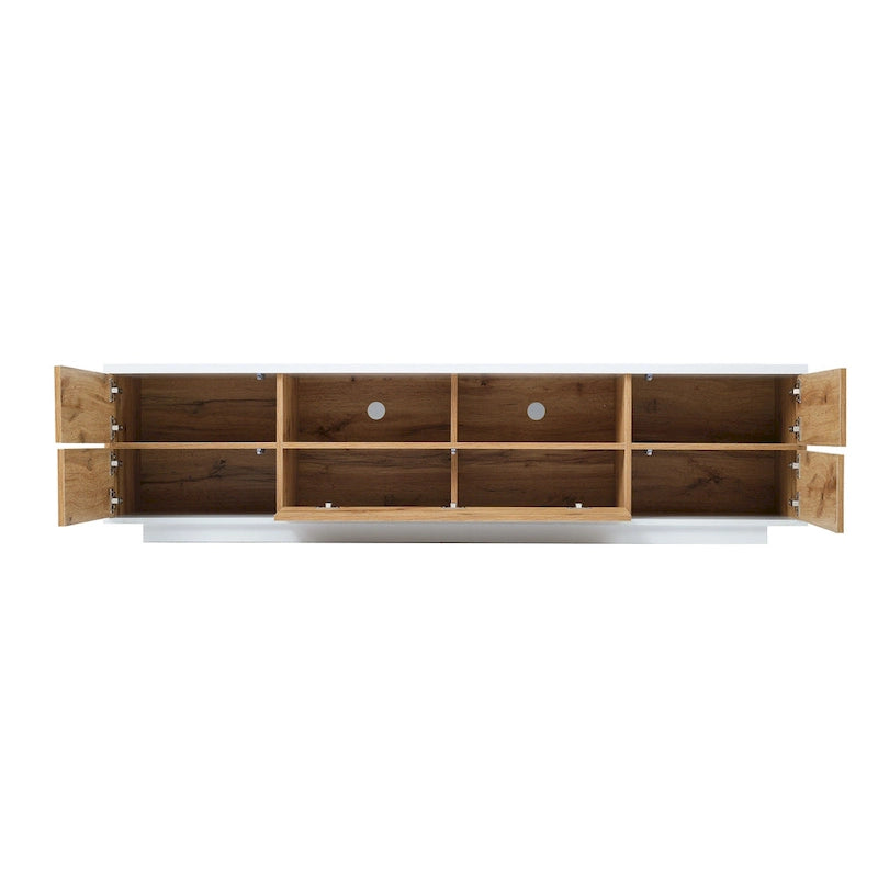 Meuble TV de style moderne de 80 pouces avec rangement dissimulé