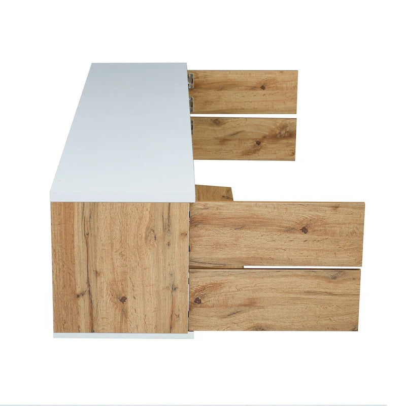 Meuble TV de style moderne de 80 pouces avec rangement dissimulé