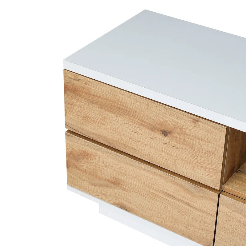 Meuble TV de style moderne de 80 pouces avec rangement dissimulé