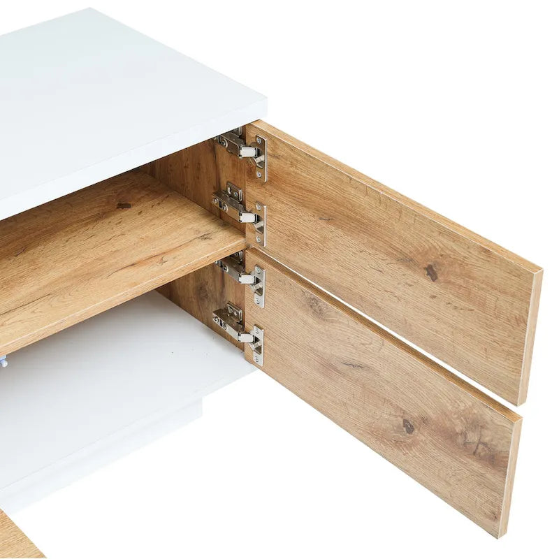 Meuble TV de style moderne de 80 pouces avec rangement dissimulé