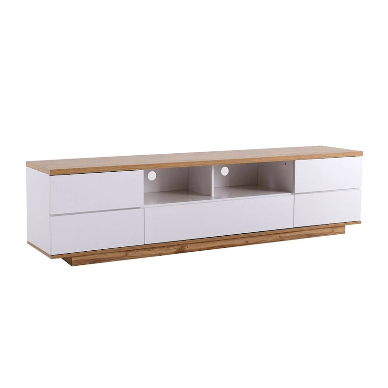 Meuble TV de style moderne de 80 pouces avec rangement dissimulé