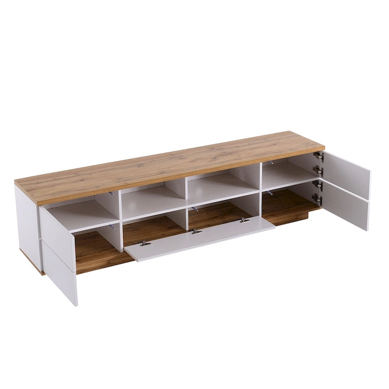 Meuble TV de style moderne de 80 pouces avec rangement dissimulé