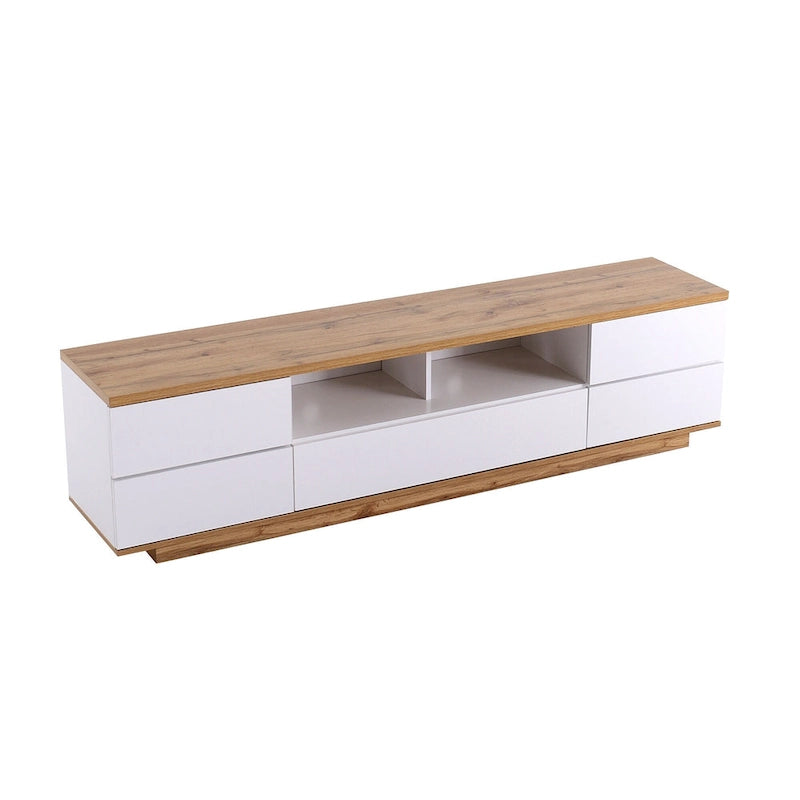 Meuble TV de style moderne de 80 pouces avec rangement dissimulé