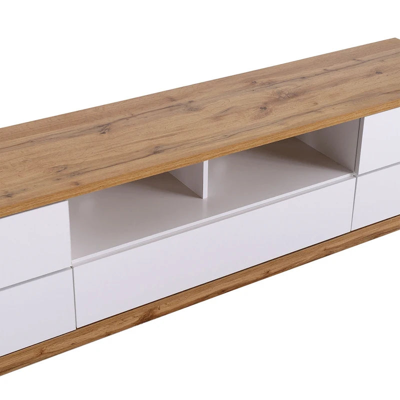 Meuble TV de style moderne de 80 pouces avec rangement dissimulé
