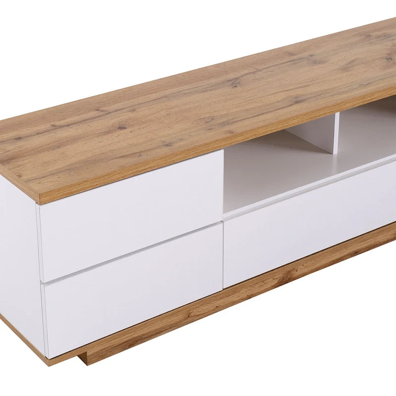 Meuble TV de style moderne de 80 pouces avec rangement dissimulé