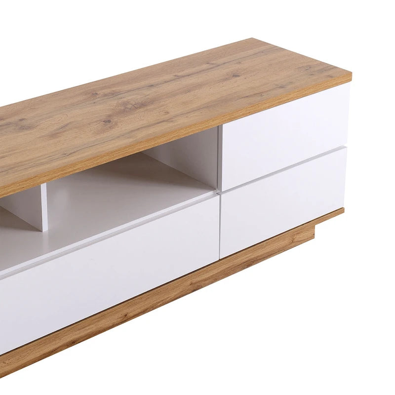 Meuble TV de style moderne de 80 pouces avec rangement dissimulé