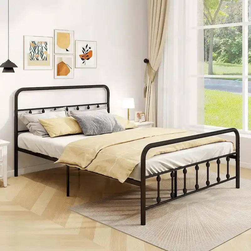 Cadre de lit grand format/King/King avec tête de lit sous le lit