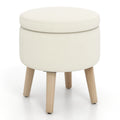Pouf de rangement rond – Repose-pieds décoratif avec plateau