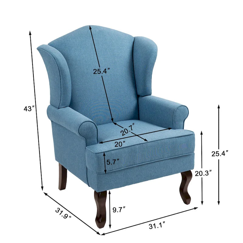 Lot de 2 fauteuils à oreilles élégants pour salon, fauteuils d'appoint rembourrés