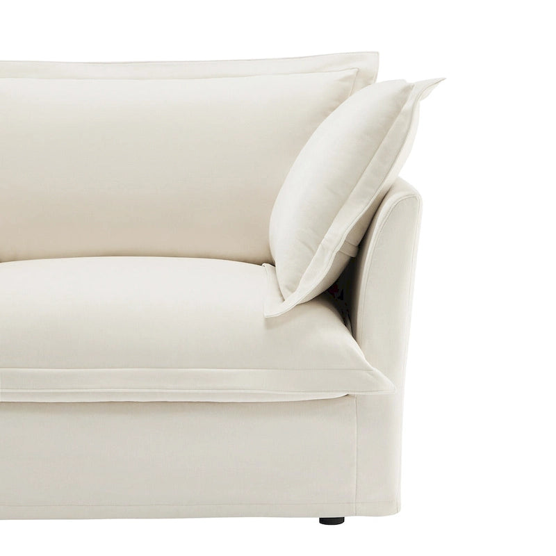 83.4 Canapé d'angle 2 places Chenille avec Ottomans