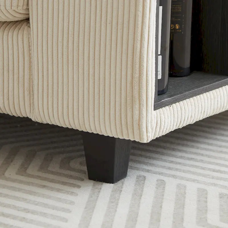 102,75 Canapé modulable d'angle en velours côtelé avec rangement