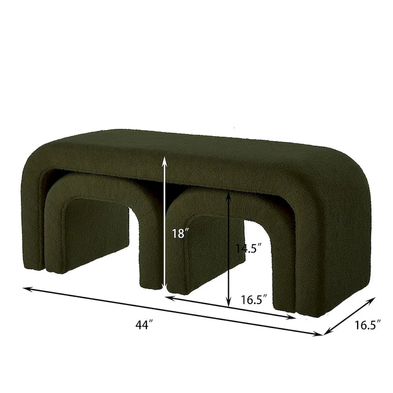Ensemble petit canapé trois places et pouf