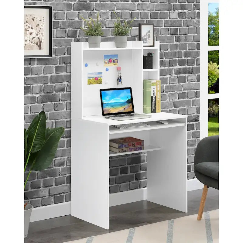 Bureau d'étudiant Convenience Concepts avec tableau d'affichage magnétique et étagères
