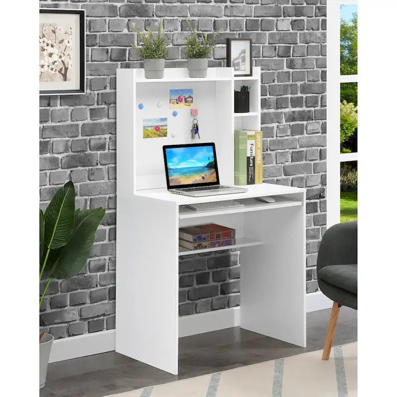 Bureau d'étudiant Convenience Concepts avec tableau d'affichage magnétique et étagères