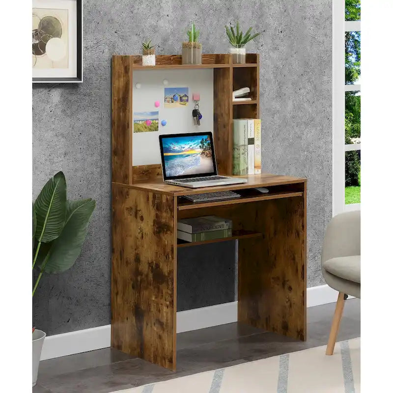 Bureau d'étudiant Convenience Concepts avec tableau d'affichage magnétique et étagères