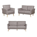 Ensemble de salon 3 pièces : canapé, causeuse et fauteuil en tissu de lin