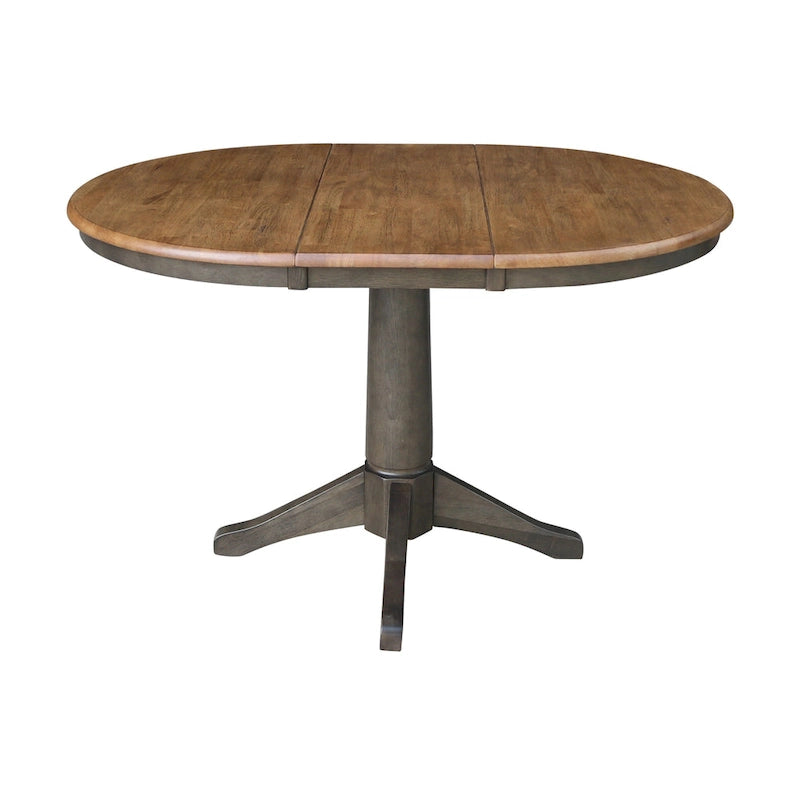 Table de salle à manger extensible ronde en bois massif de 36 po avec 2 chaises de salle à manger