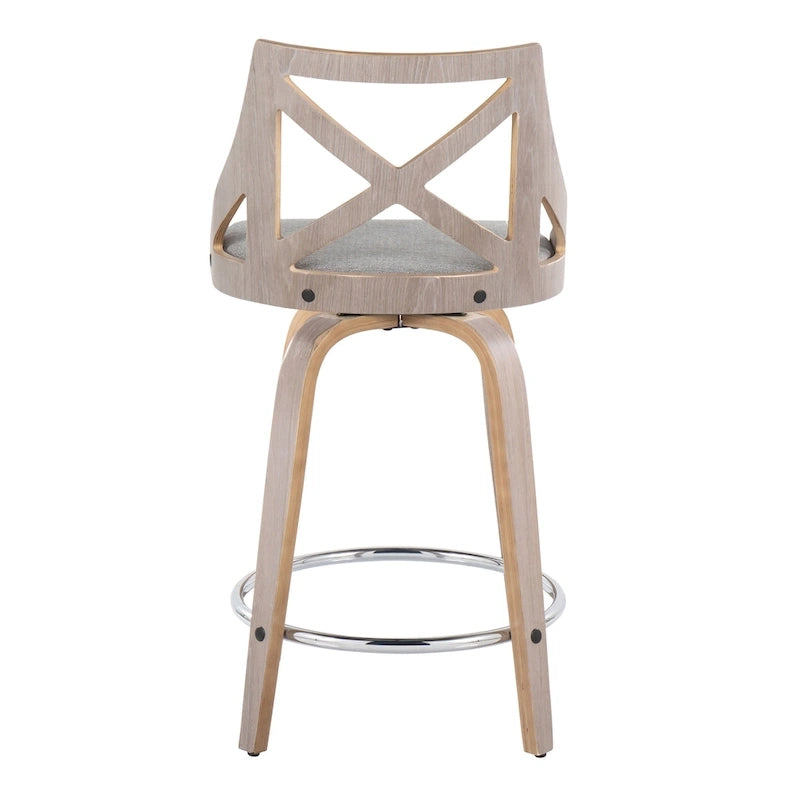 24 tabourets de bar à hauteur fixe avec pieds en bois courbés
