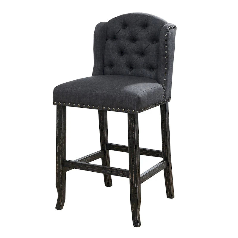 Tabourets de bar en lin rustique