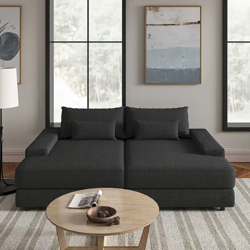 Fauteuil canapé carré de 57 pouces de profondeur