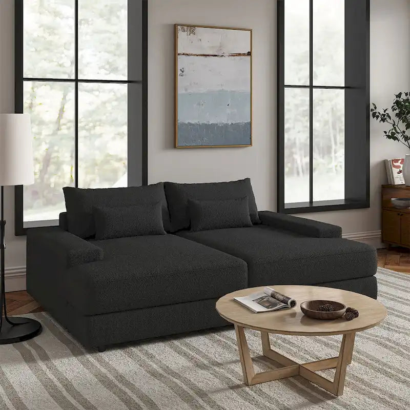 Fauteuil canapé carré de 57 pouces de profondeur