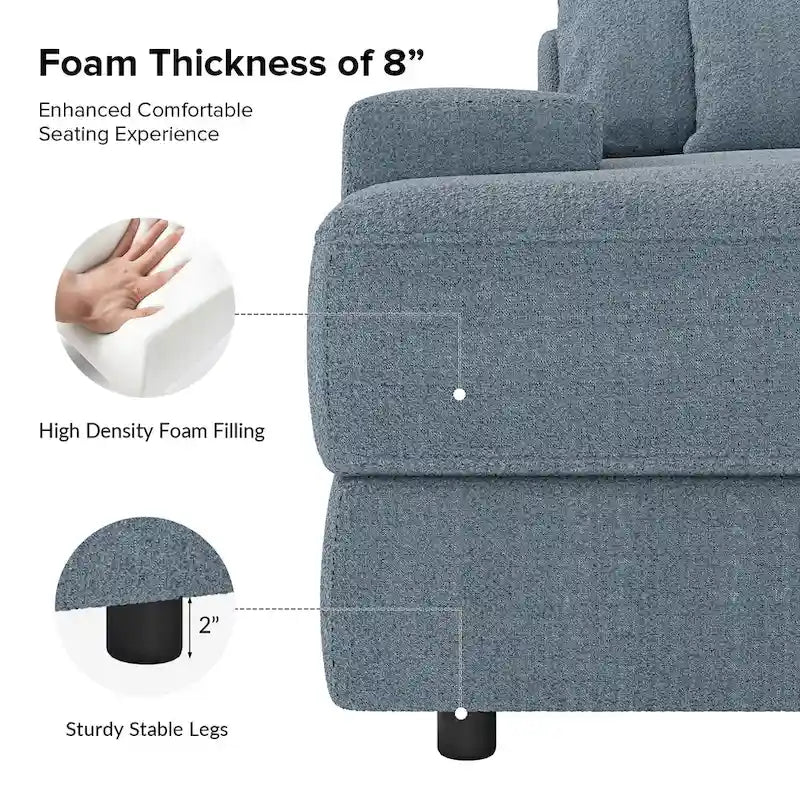 Fauteuil canapé carré de 57 pouces de profondeur