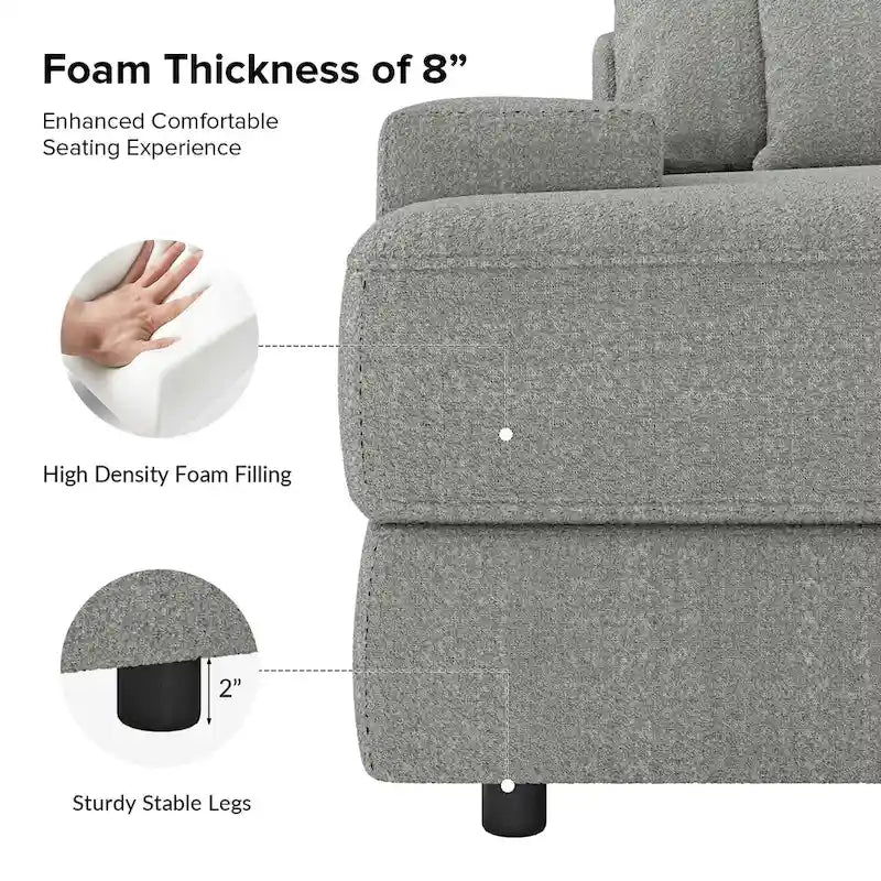 Fauteuil canapé carré de 57 pouces de profondeur