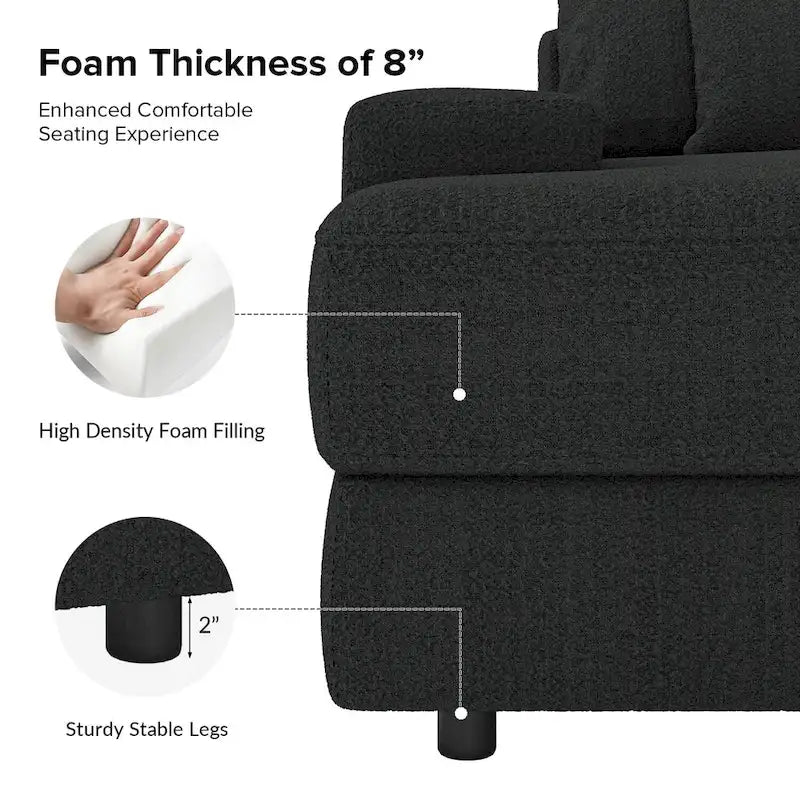 Fauteuil canapé carré de 57 pouces de profondeur