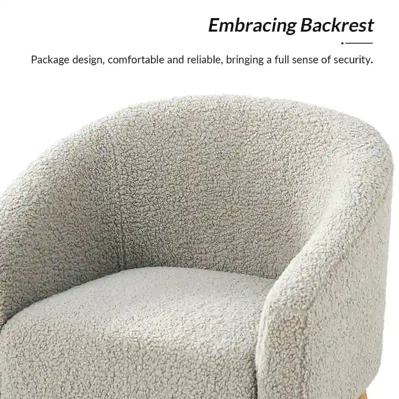 Fauteuil en velours bouclé de 30 pouces de large avec pieds en bois massif, deux chaises par lot