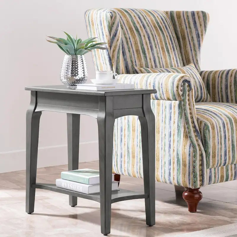 Table d'appoint étroite en bois gris