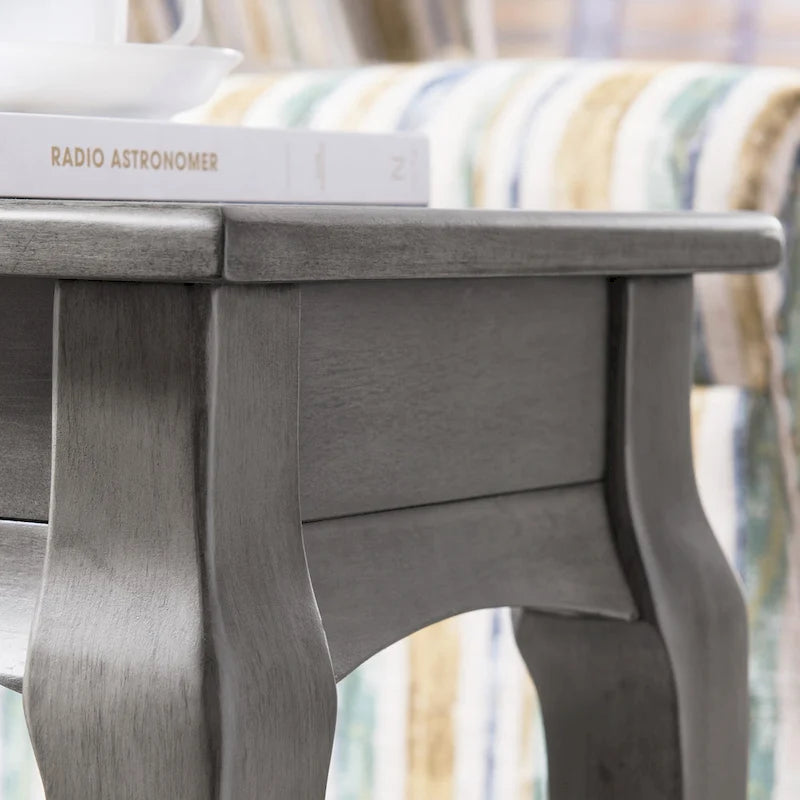 Table d'appoint étroite en bois gris