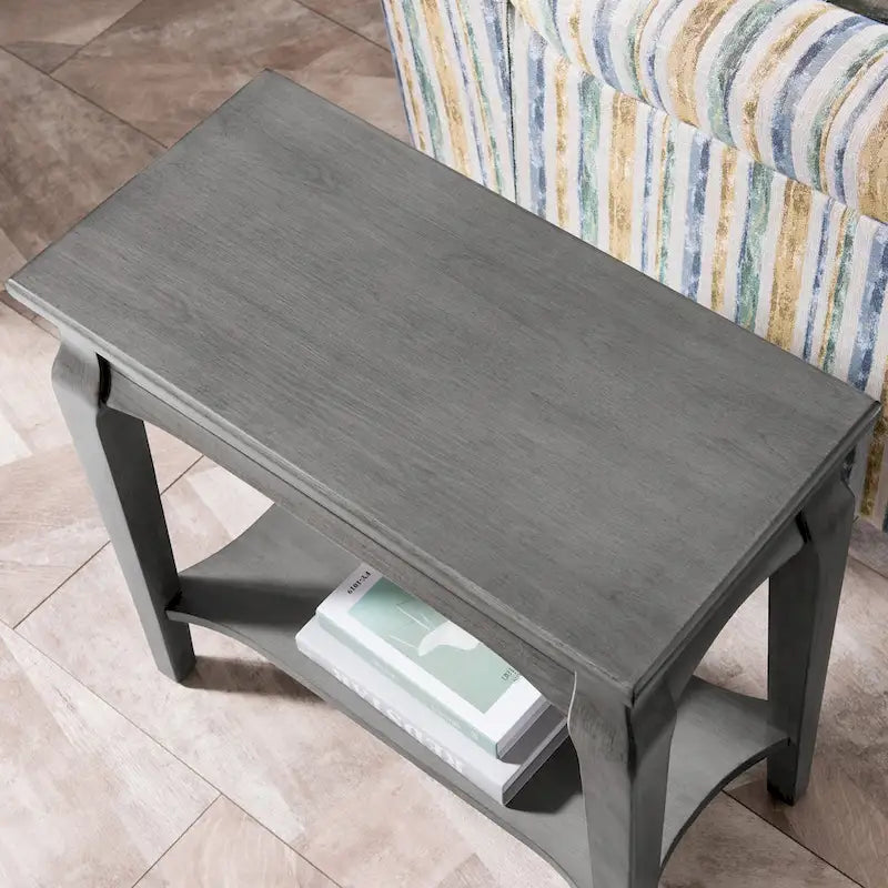 Table d'appoint étroite en bois gris