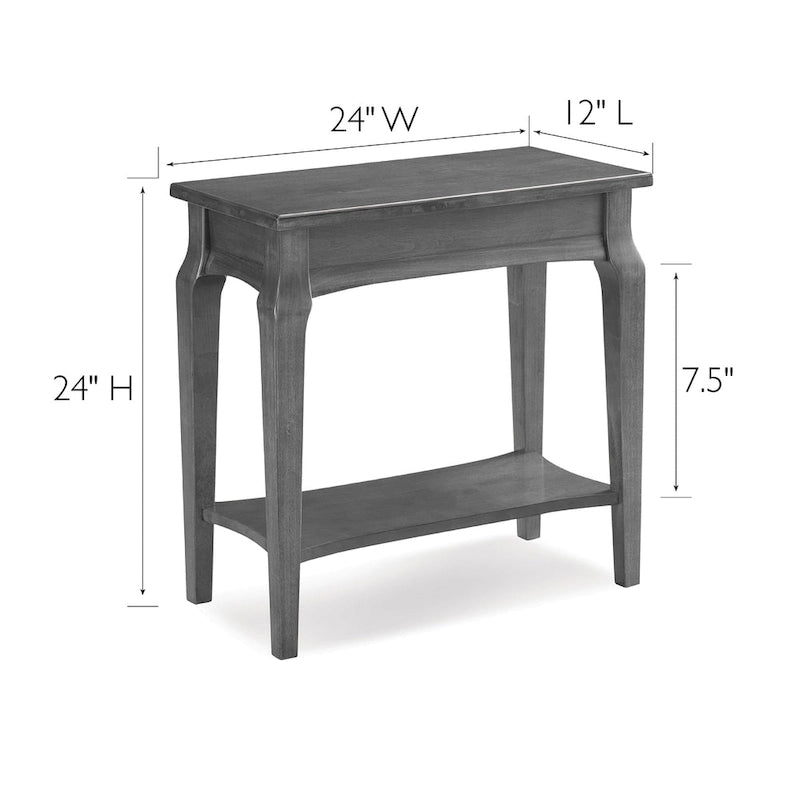 Table d'appoint étroite en bois gris