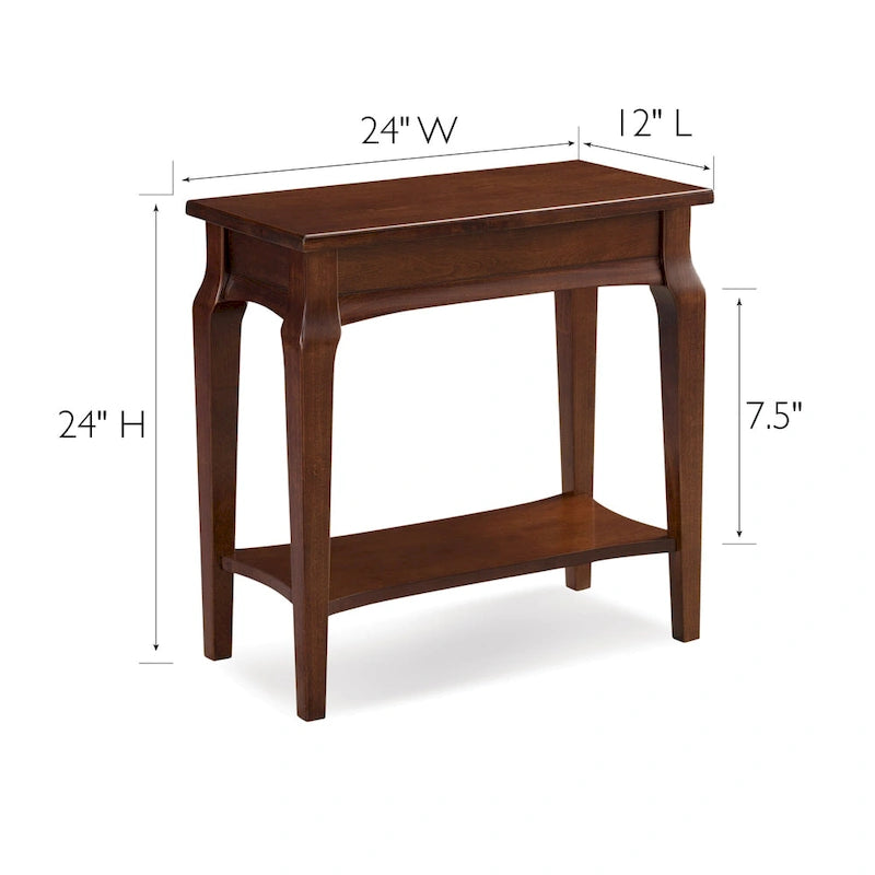 Table d'appoint étroite en bois gris