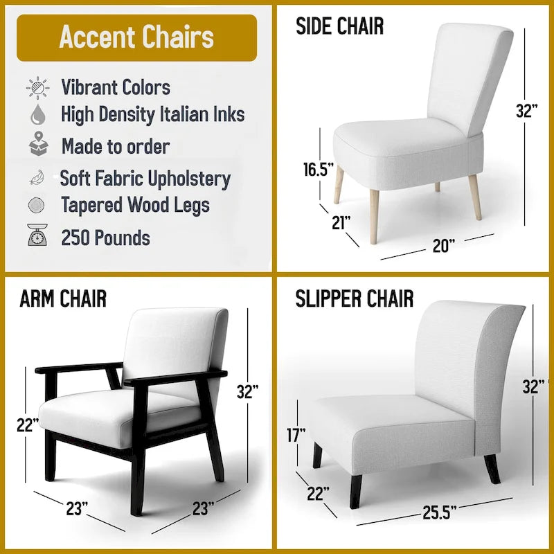 Jaune Moutarde & Gris Clair II : Fauteuils d'appoint abstraits et Fauteuils modernes rembourrés
