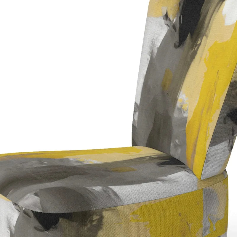Jaune Moutarde & Gris Clair II : Fauteuils d'appoint abstraits et Fauteuils modernes rembourrés