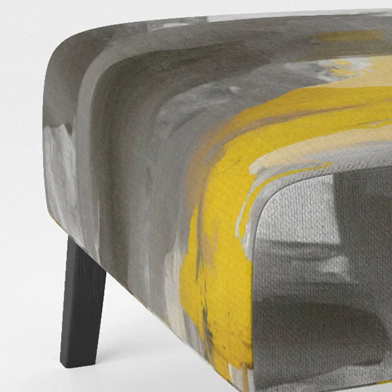 Jaune Moutarde & Gris Clair II : Fauteuils d'appoint abstraits et Fauteuils modernes rembourrés