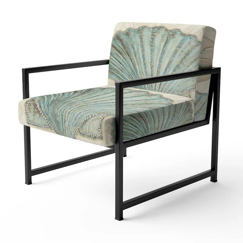 Fauteuil d'appoint nautique et côtier rembourré Seastar et Blue Sea Shell II - Fauteuil avec accoudoirs