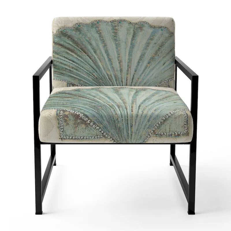 Fauteuil d'appoint nautique et côtier rembourré Seastar et Blue Sea Shell II - Fauteuil avec accoudoirs