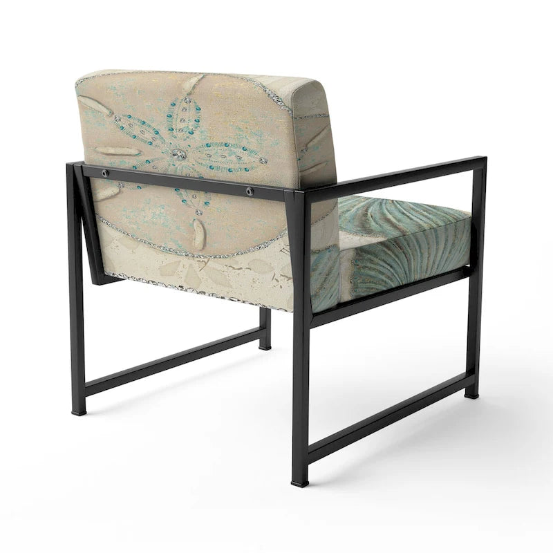 Fauteuil d'appoint nautique et côtier rembourré Seastar et Blue Sea Shell II - Fauteuil avec accoudoirs