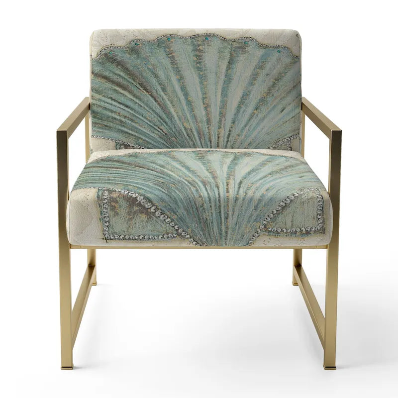 Fauteuil d'appoint nautique et côtier rembourré Seastar et Blue Sea Shell II - Fauteuil avec accoudoirs