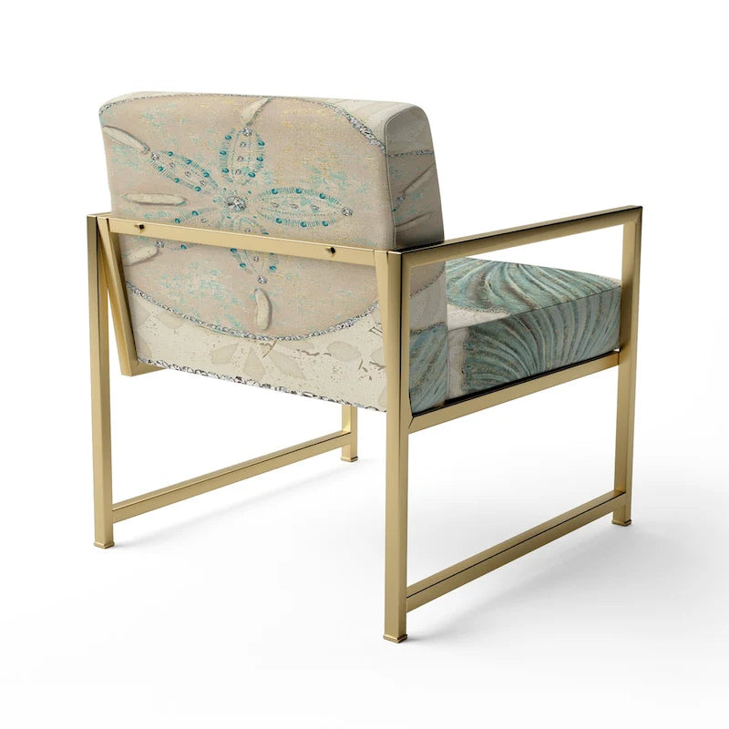 Fauteuil d'appoint nautique et côtier rembourré Seastar et Blue Sea Shell II - Fauteuil avec accoudoirs